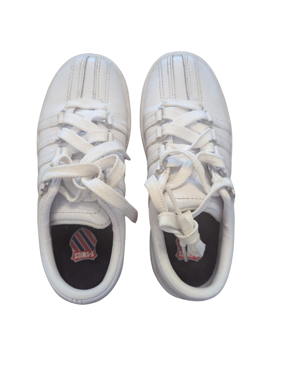 EUC K-swiss classic lx kids 12c white sneakers 57161-101-M